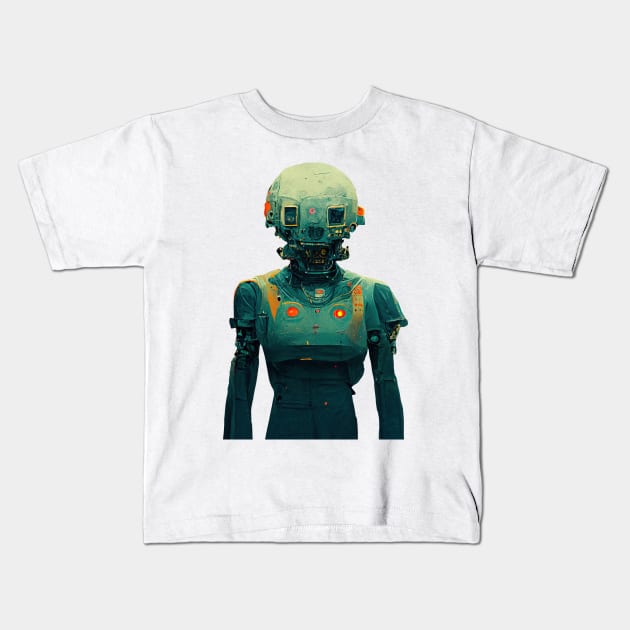 Cyborg girl Kids T-Shirt by Alekxemko